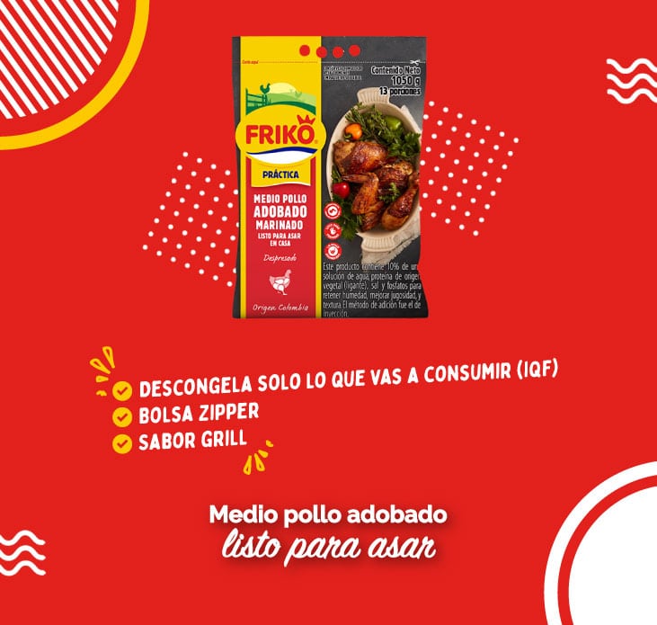 Medio pollo adobado